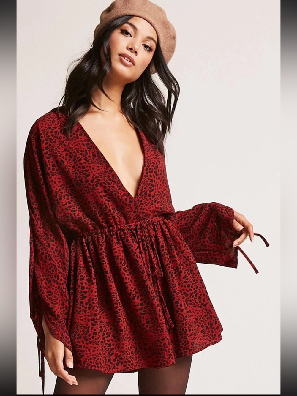 NWOT Selfie Leslie Cheetah Print Romper